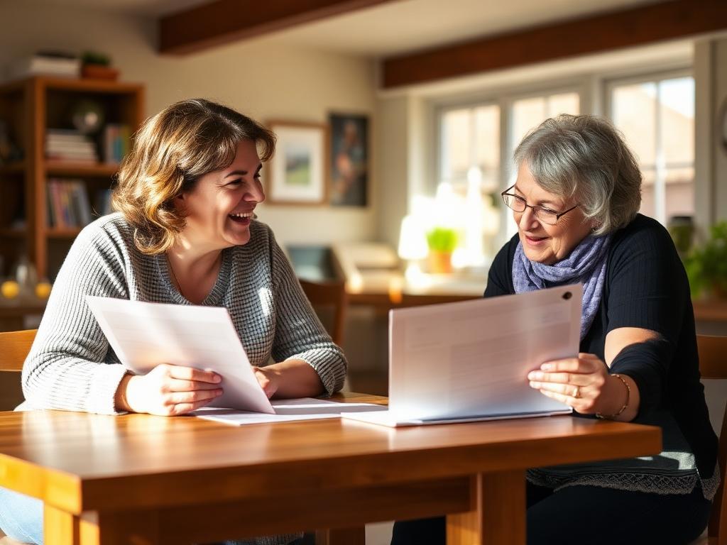 Support coordinator and participant reviewing a plan together